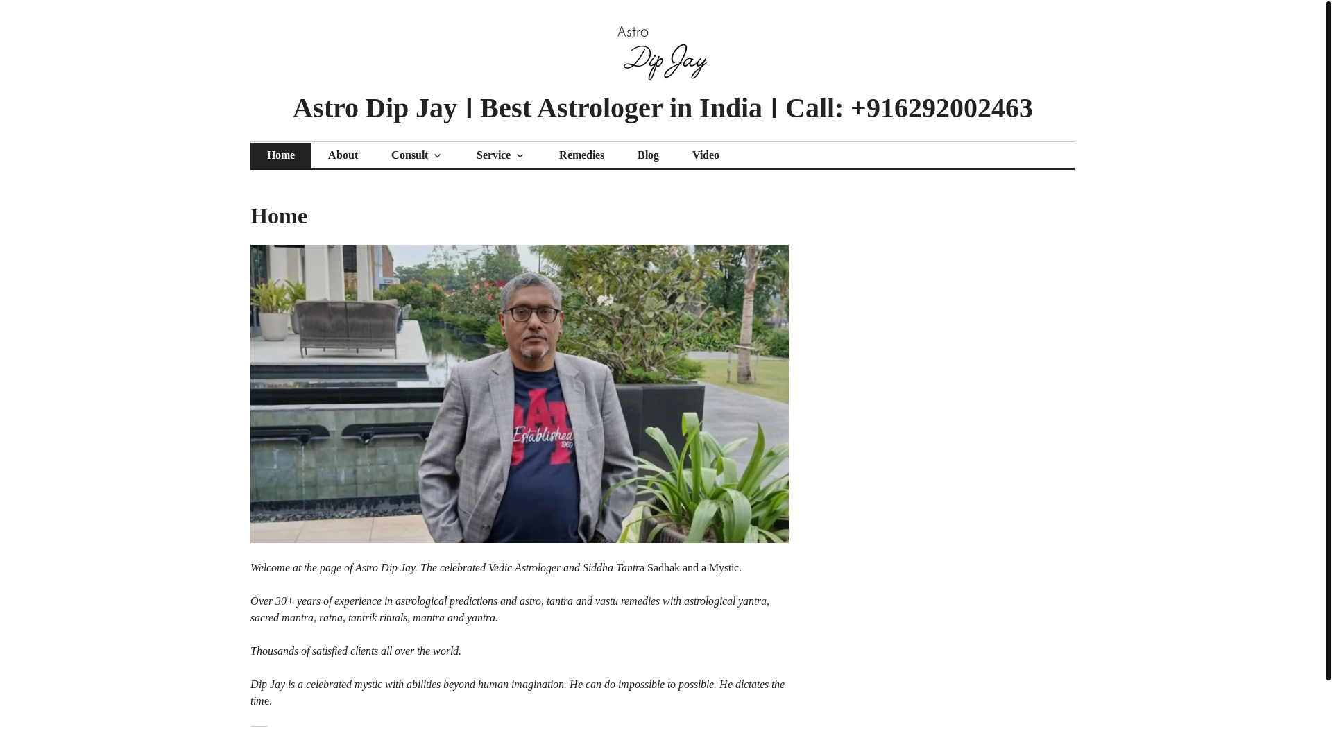 website screenshot of https://astrodipjay.in/