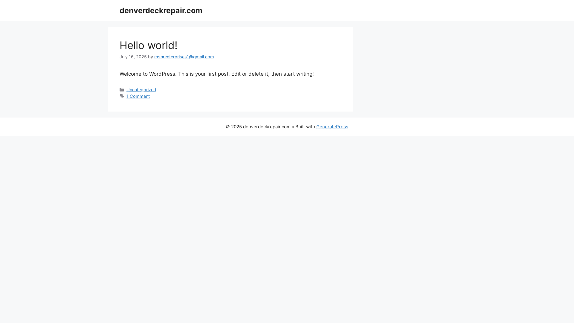 website screenshot of https://denverdeckrepair.com/