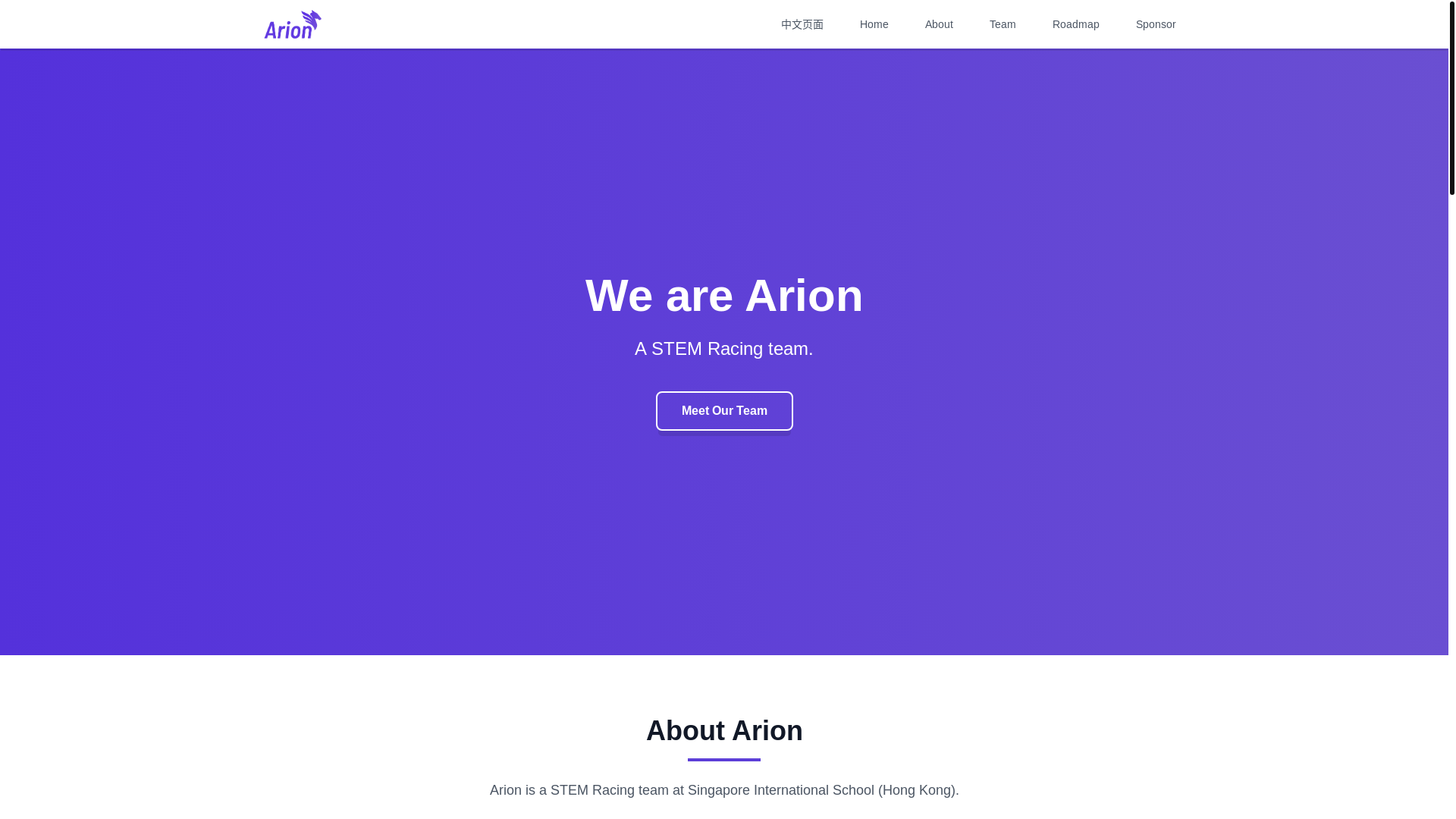website screenshot of https://arionracing.pages.dev/