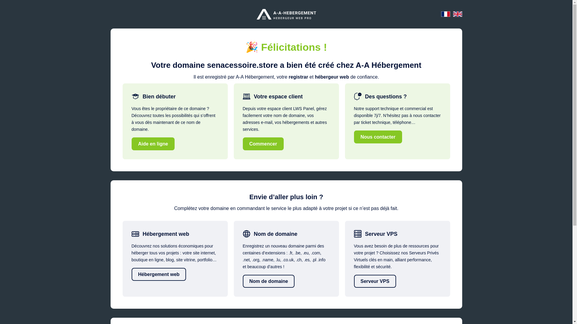 website screenshot of https://senacessoire.store/