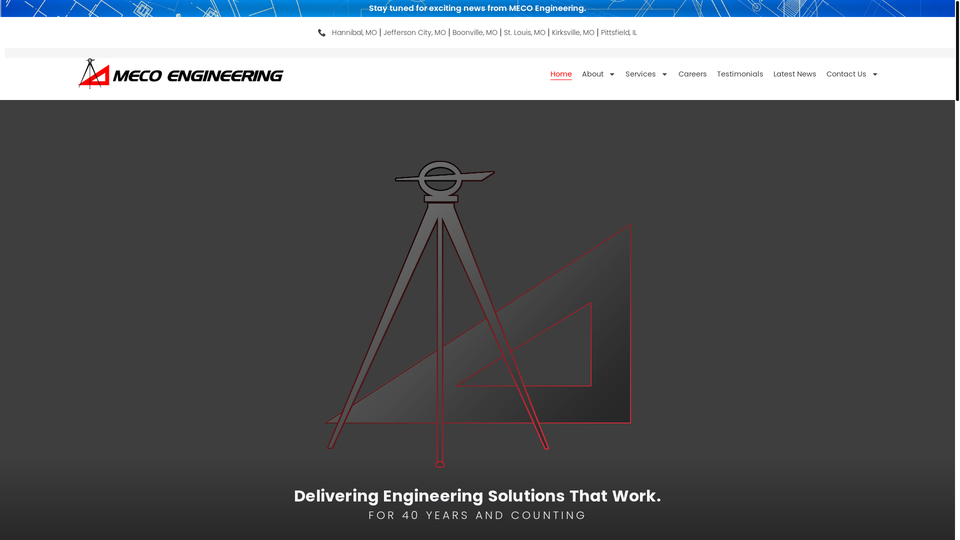 website screenshot of https://mecoengineering.com