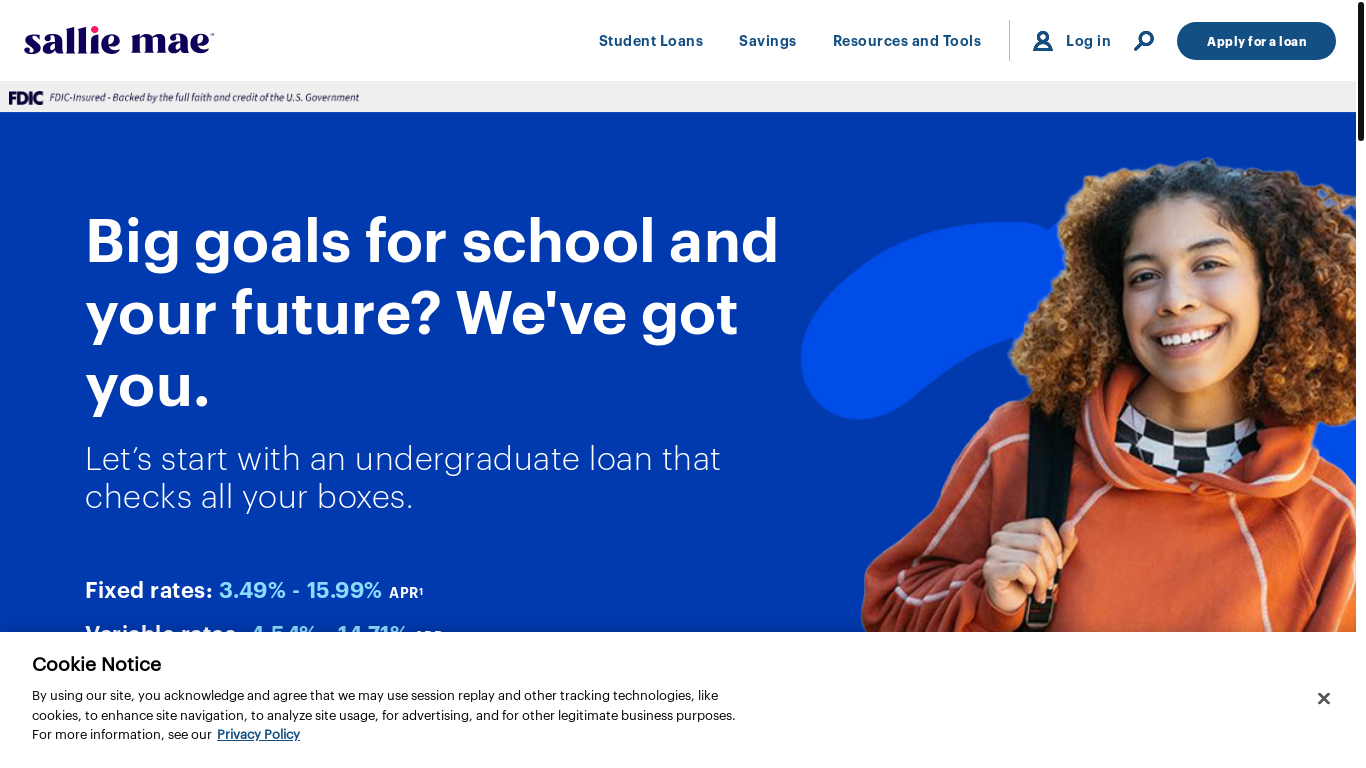 website screenshot of https://salliemae.zsms.io/mi6VxgQ