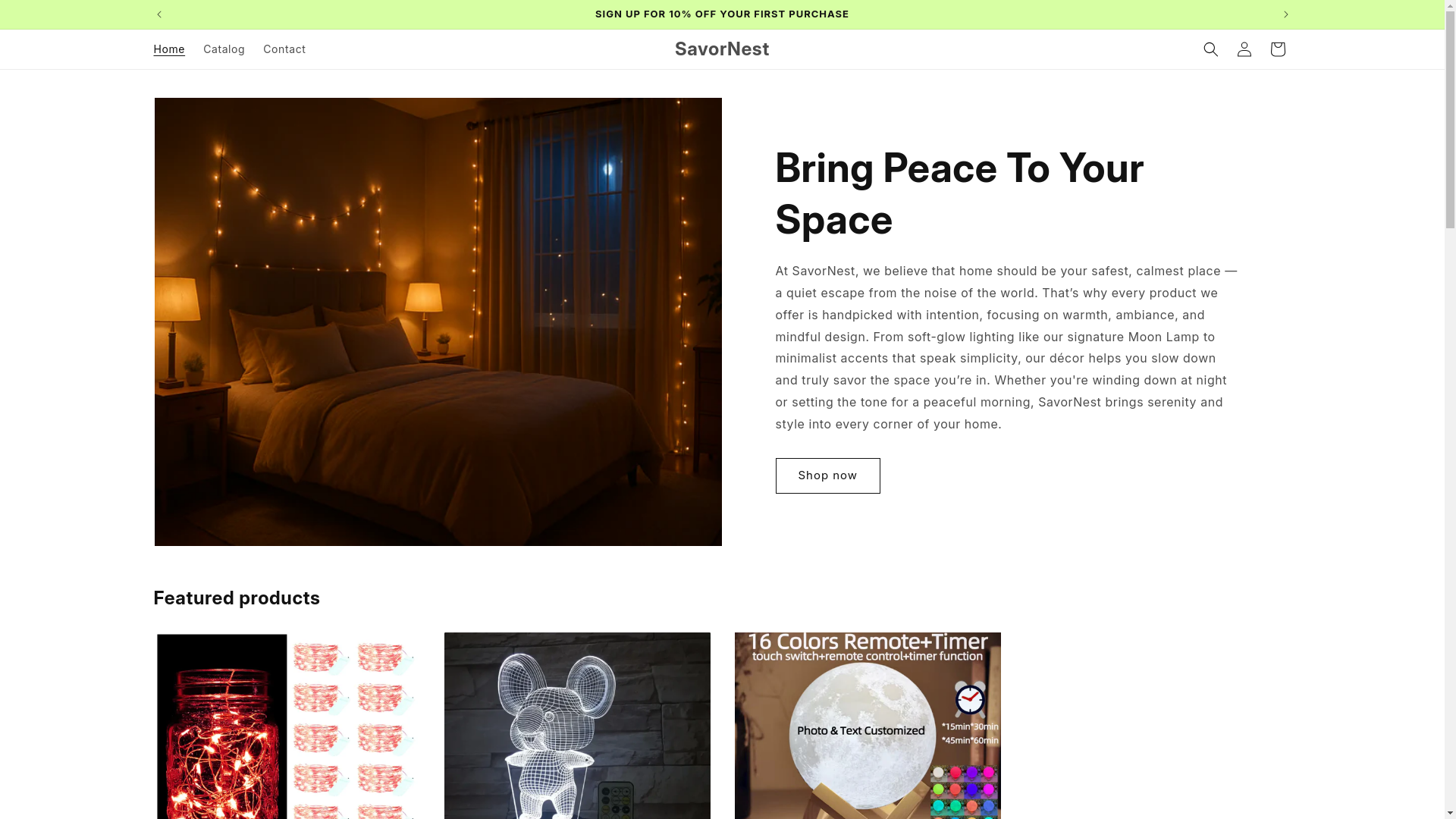 website screenshot of https://savornest.ca/