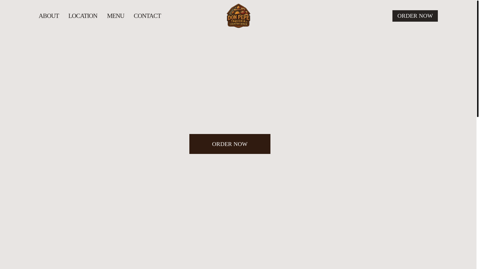 website screenshot of https://donpepetaqueriaanddiner.com/