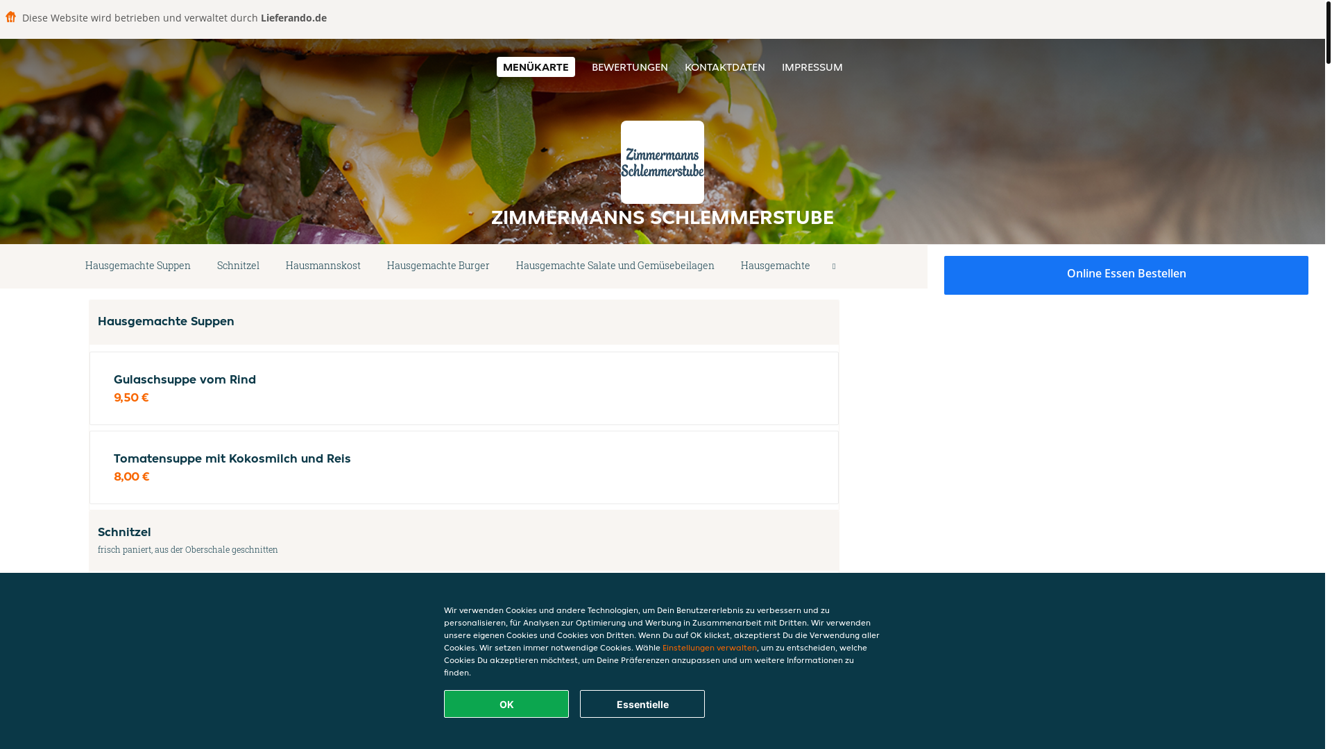website screenshot of https://zimmermannsschlemmerstube-dortmund.de/