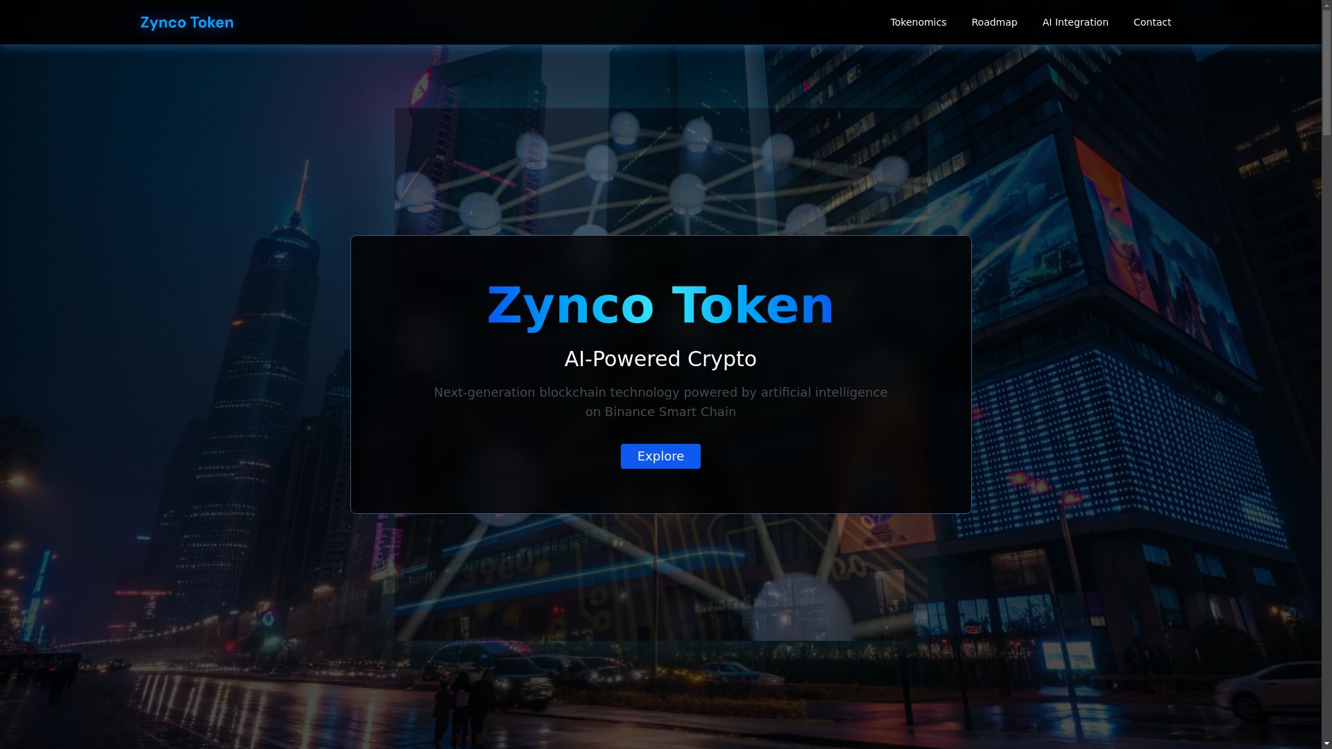 website screenshot of https://zyncotoken.com/