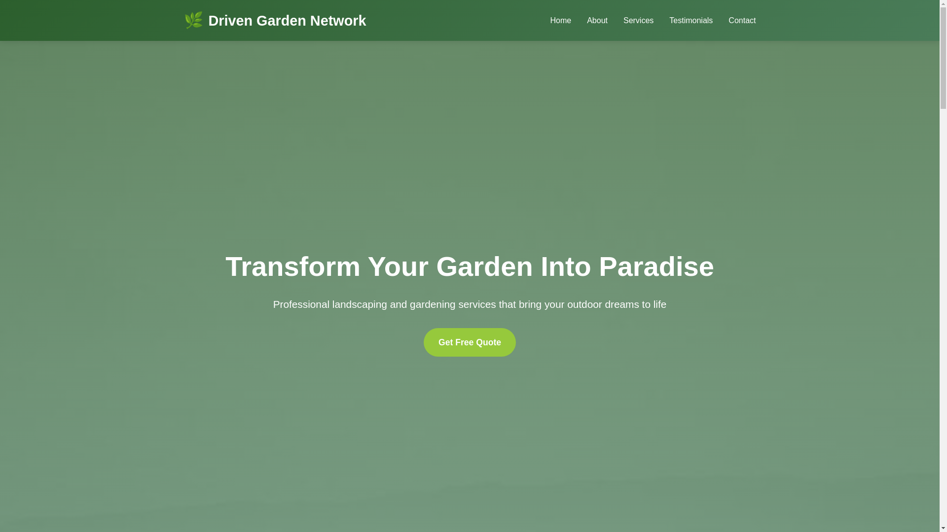 website screenshot of https://drivengardennetwork.courses/