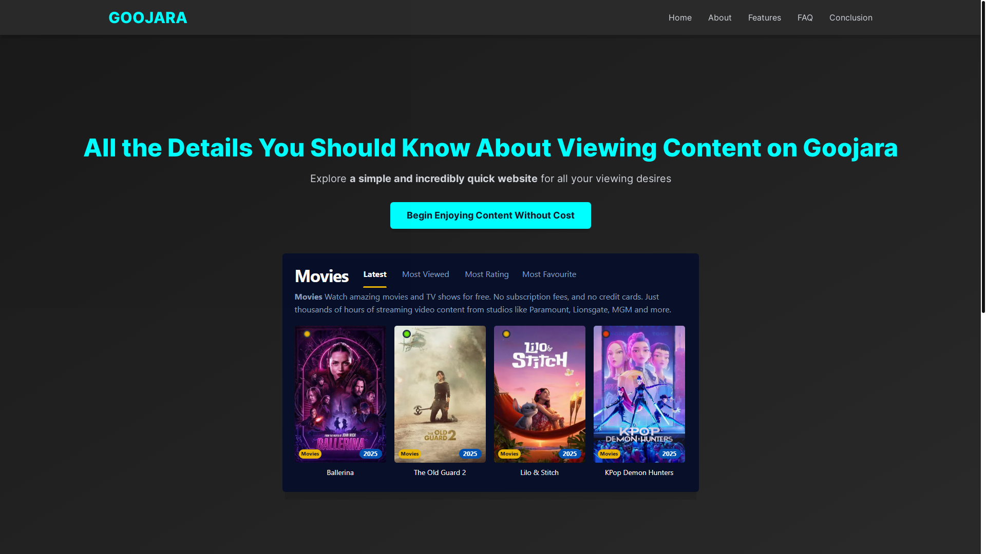 website screenshot of https://goojara-sv91.pages.dev/