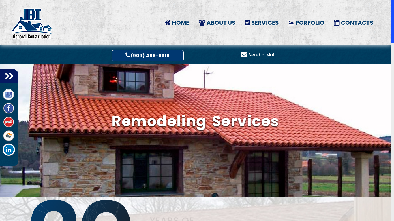 website screenshot of https://jbiconstruction.us/