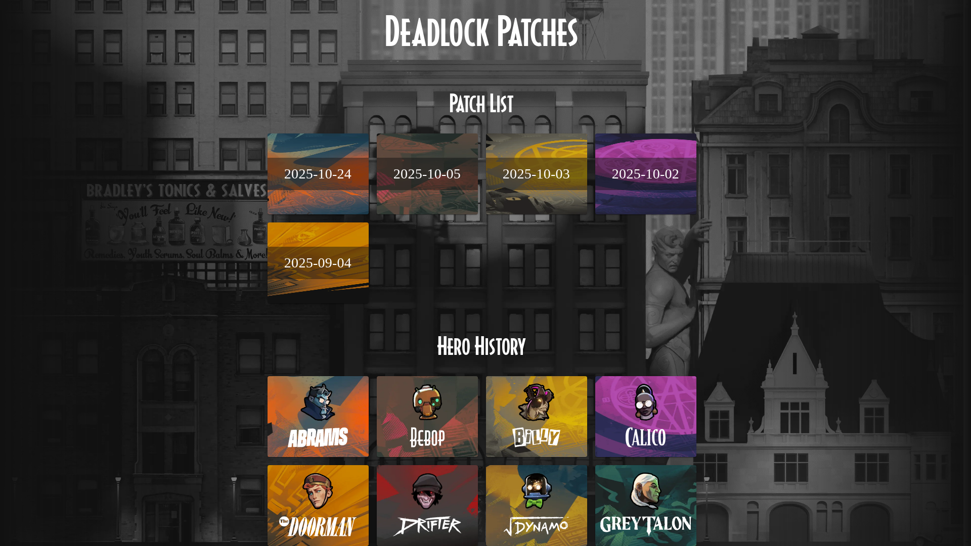 website screenshot of https://deadlockpatches.pages.dev/