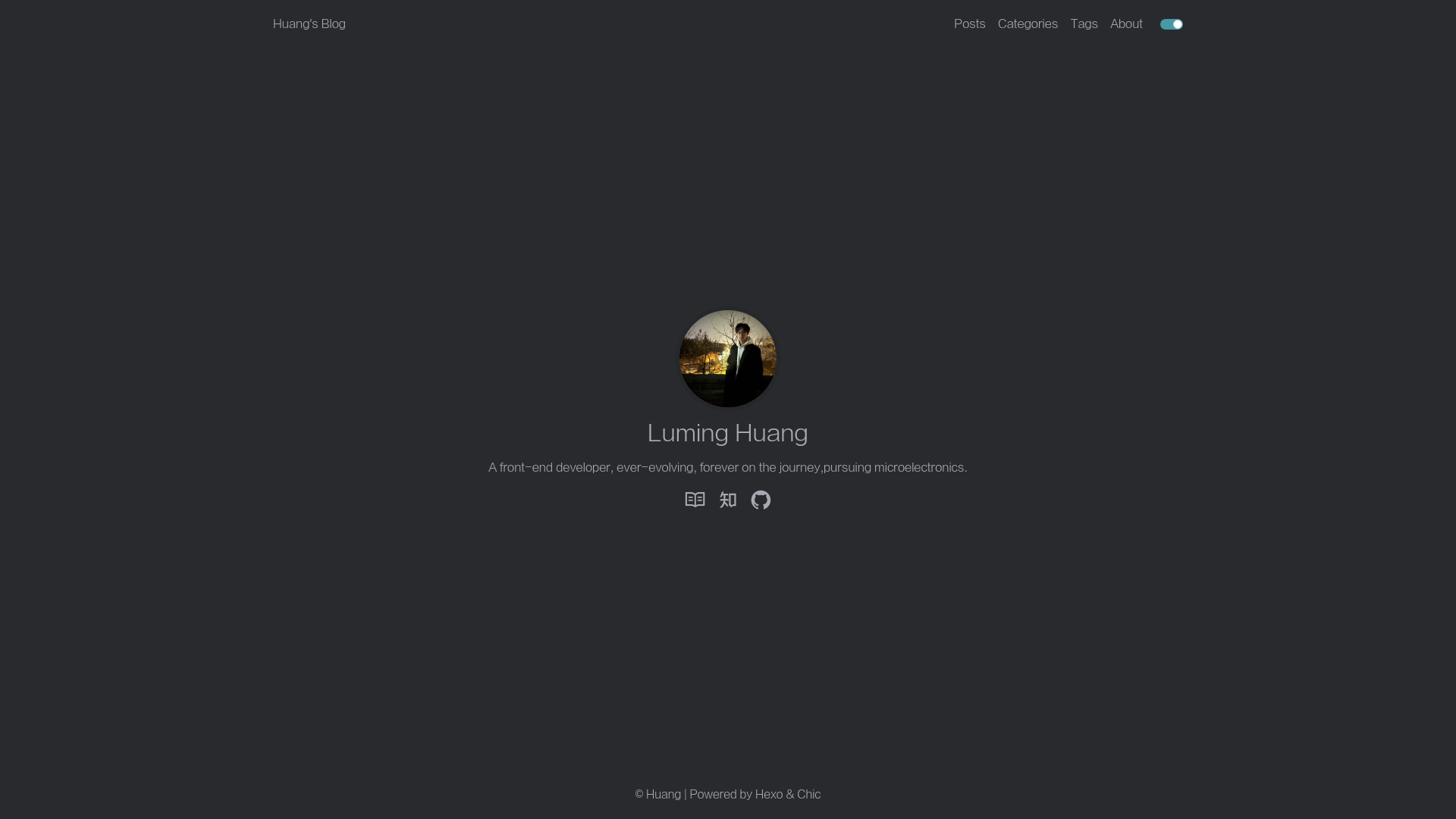 website screenshot of https://huangluming.tech/