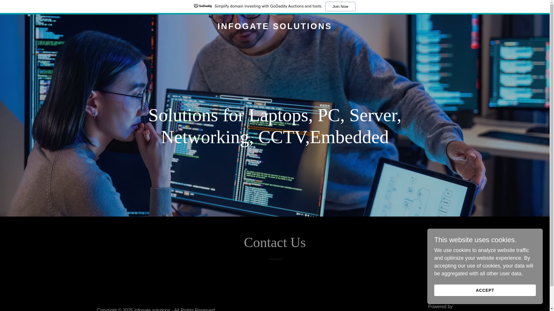website screenshot of https://infogatesolutions.in/