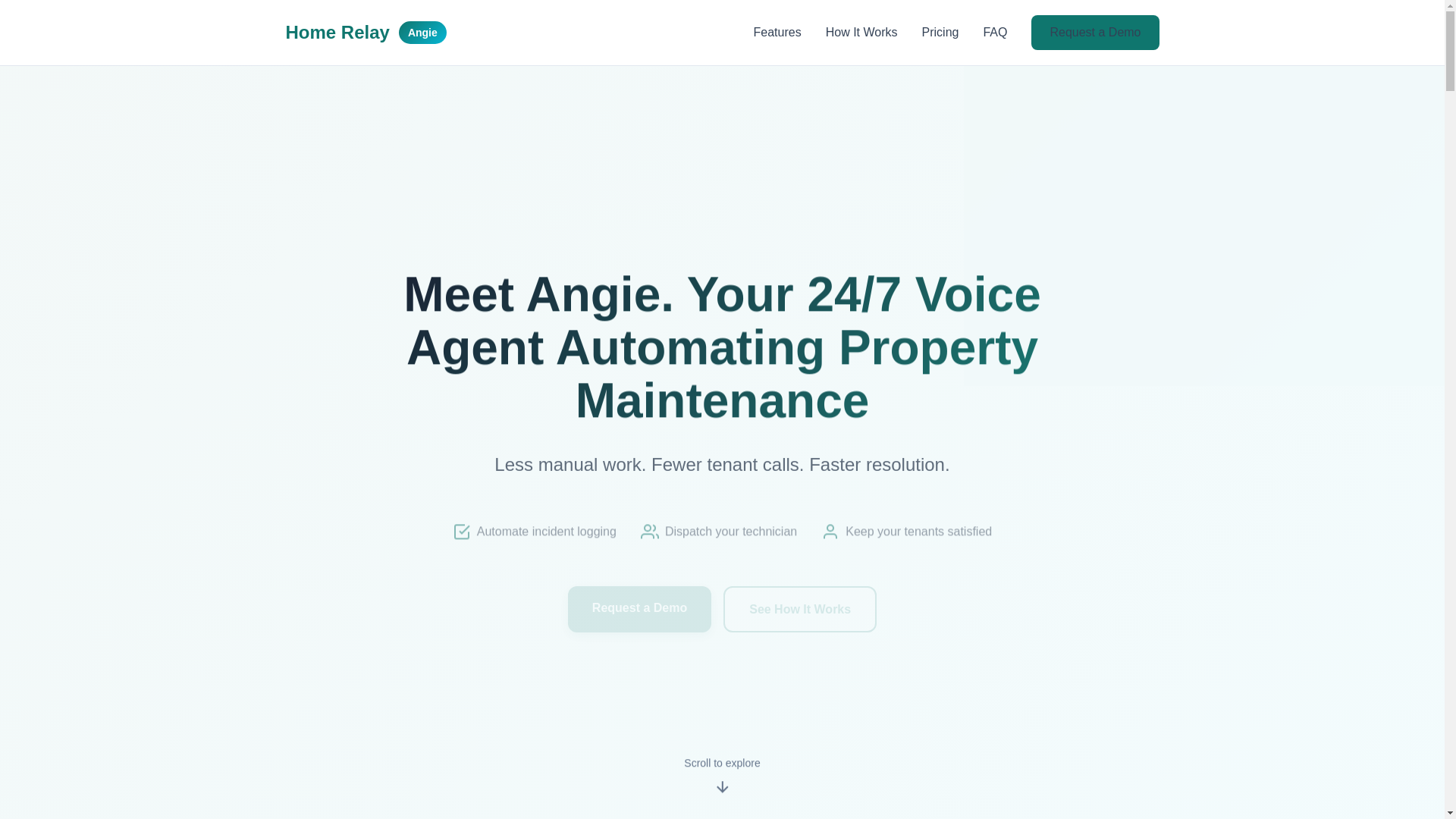 website screenshot of https://homerelay.ai/