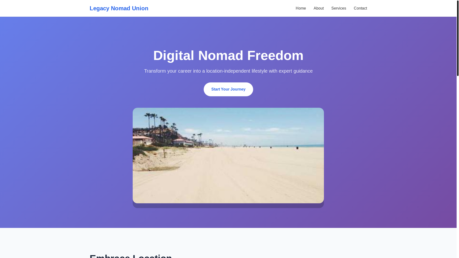 website screenshot of https://legacynomadunion.qpon/