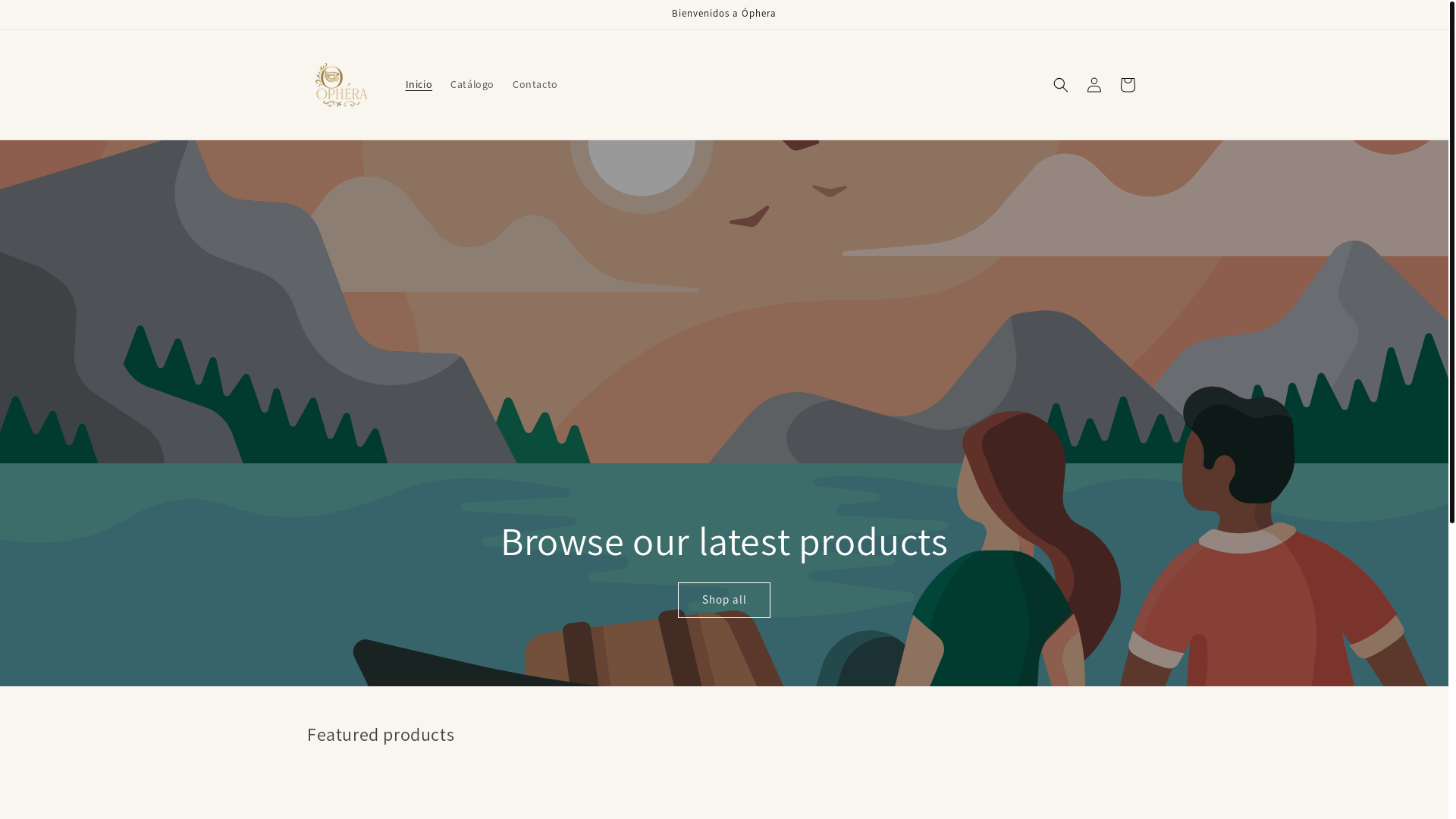 website screenshot of https://ophera.store/