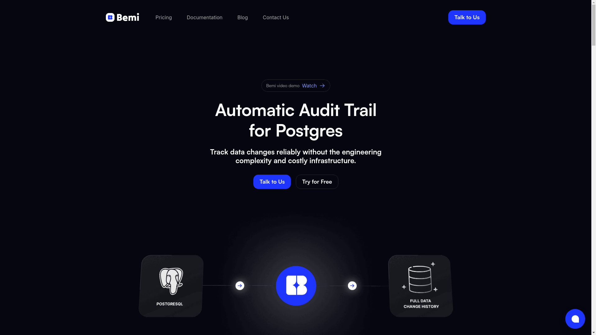 website screenshot of https://bemi-landing.pages.dev/