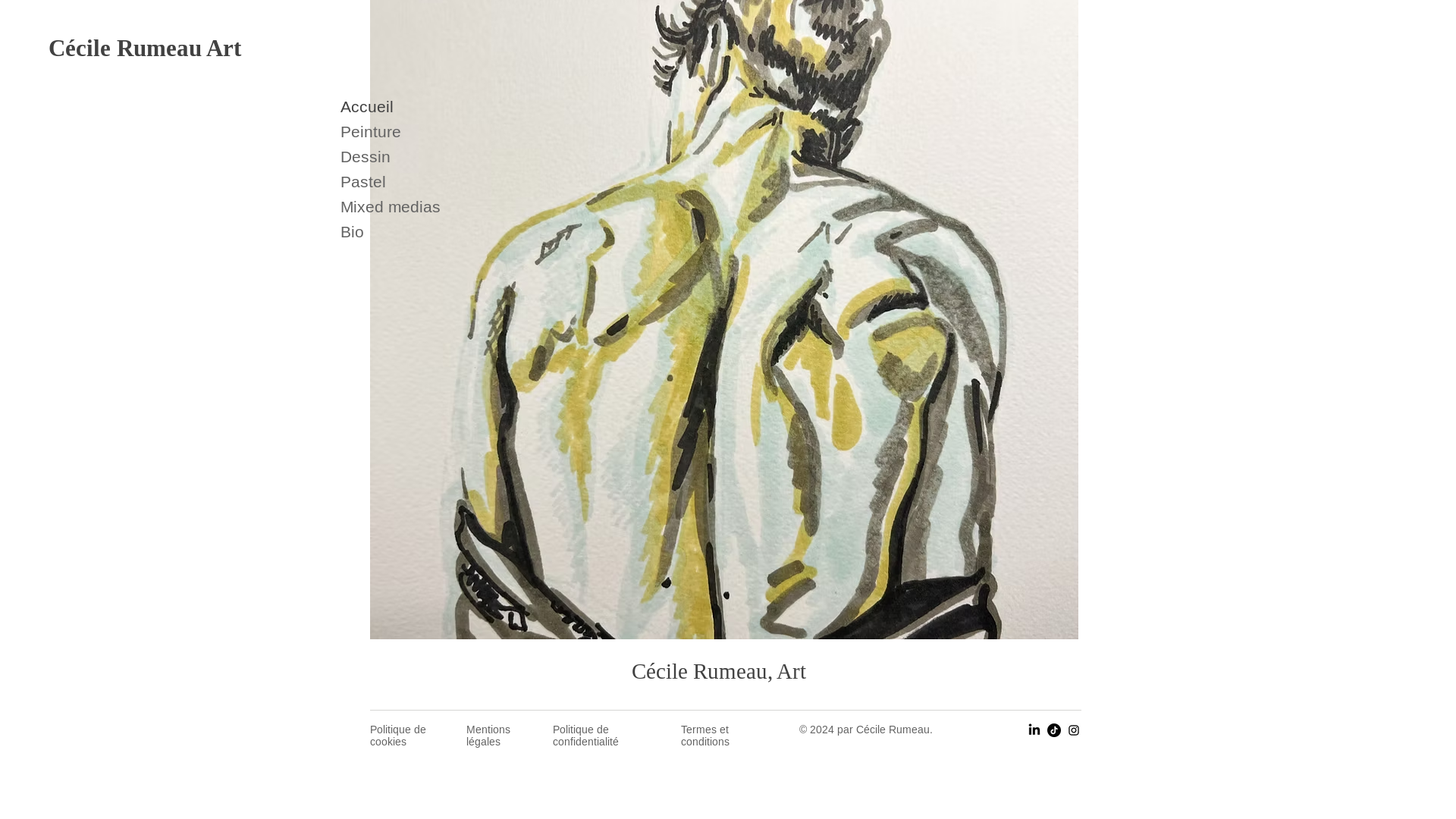 website screenshot of https://cecile-rumeau-art.com/