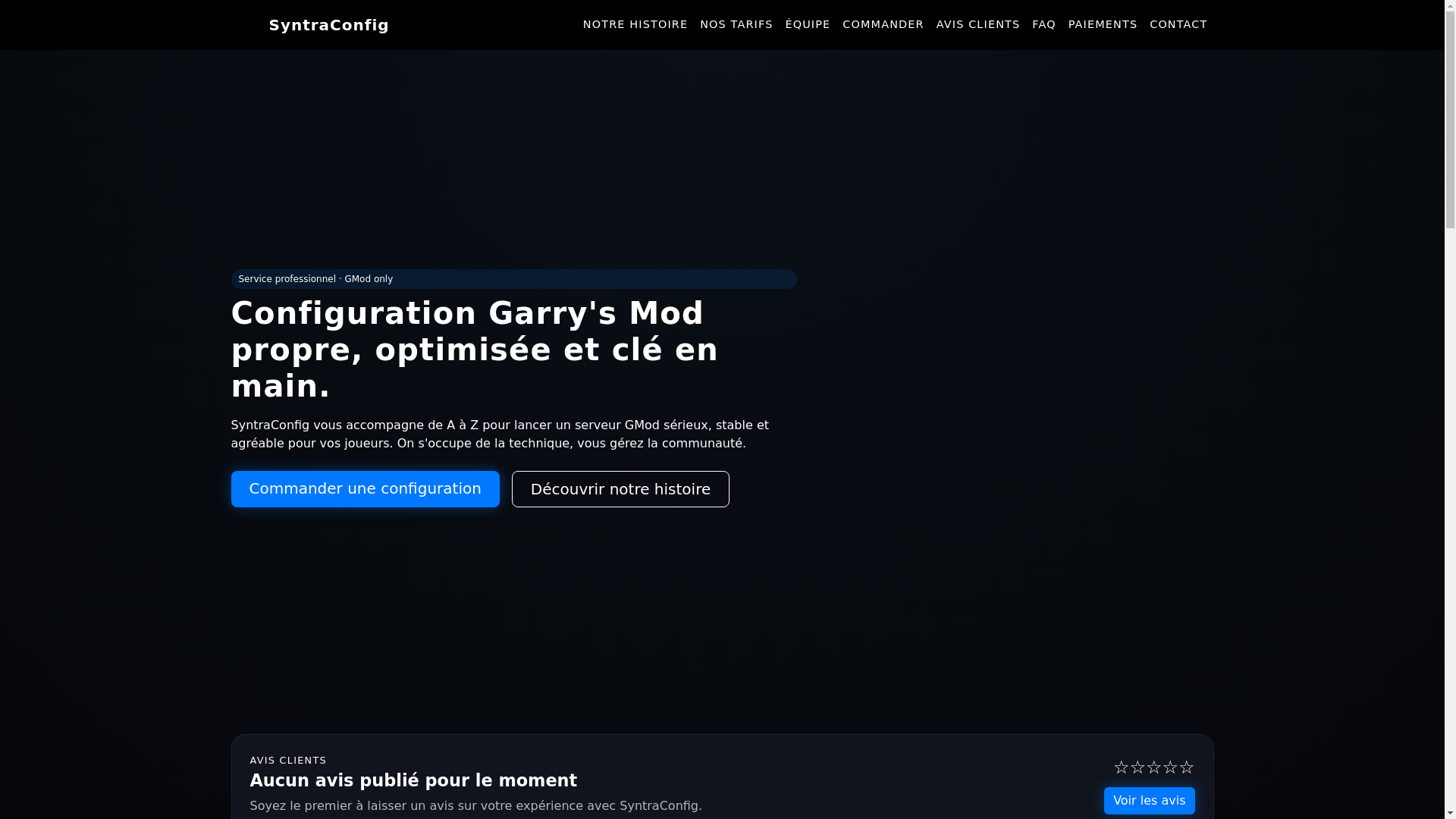 website screenshot of https://syntraconfig.fr/
