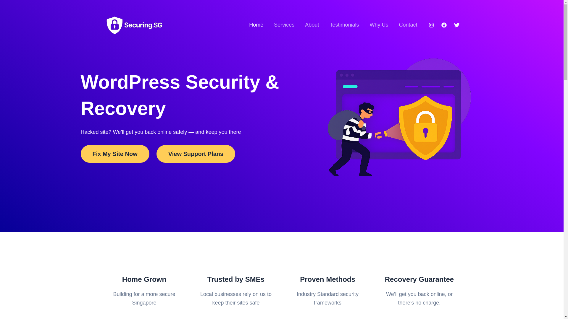website screenshot of https://securing.sg/