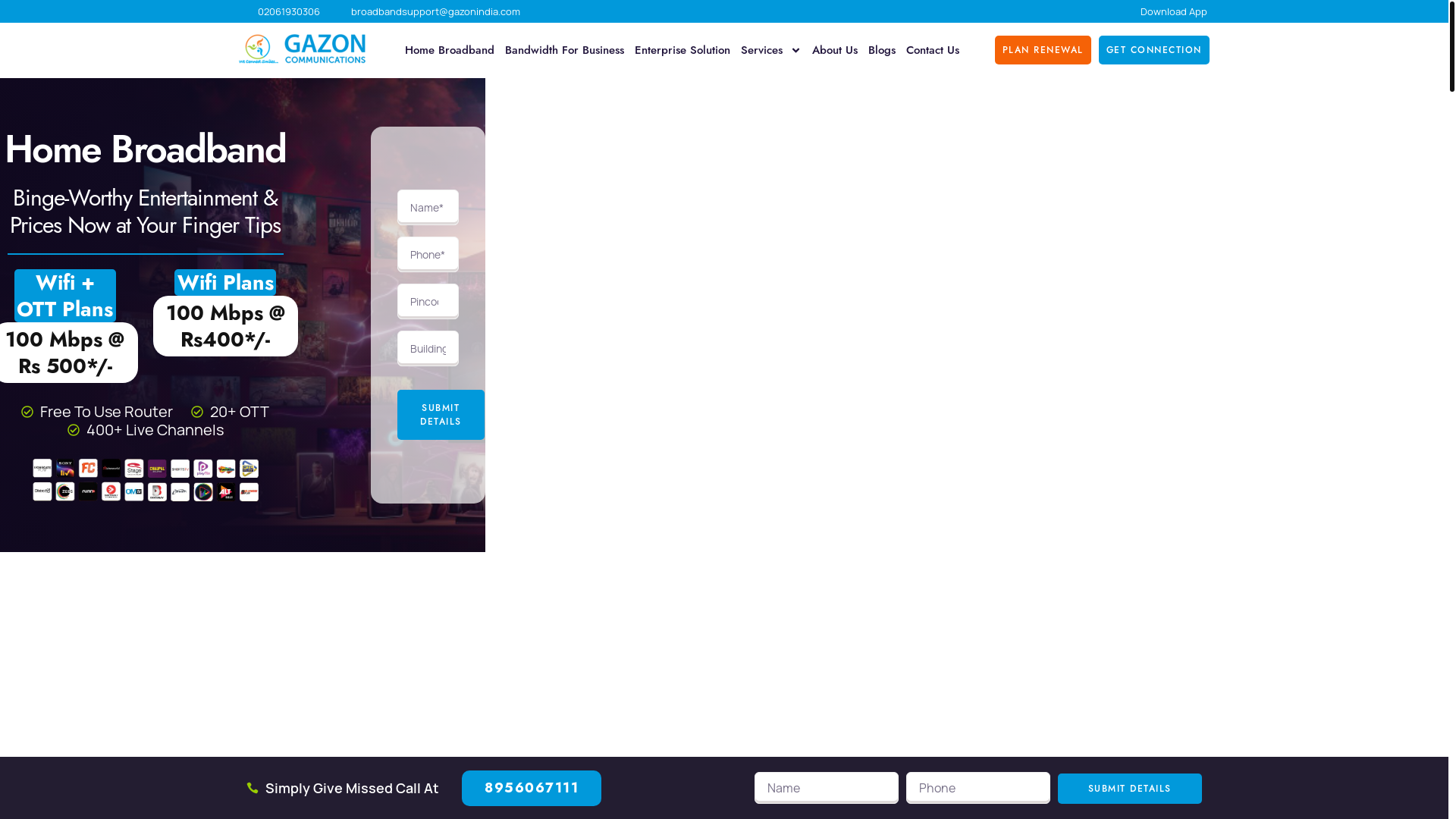 website screenshot of https://gazonindia.co.in/