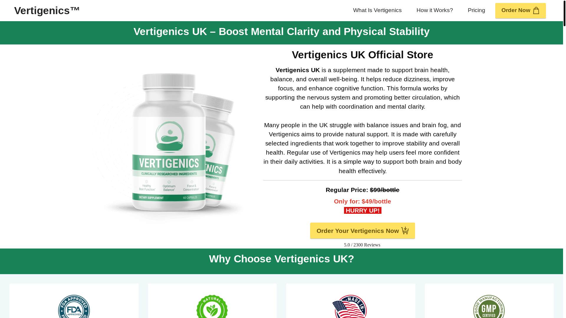 website screenshot of https://vertigenics.co.uk/