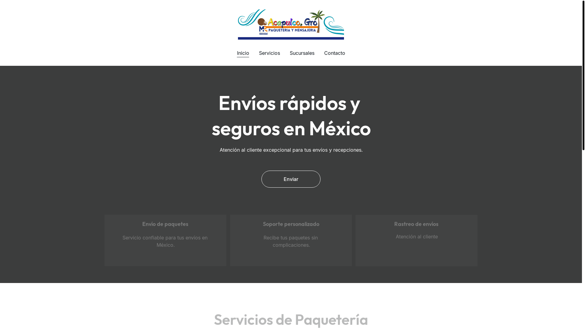 website screenshot of https://paqueteriaymensajeriamr.com/