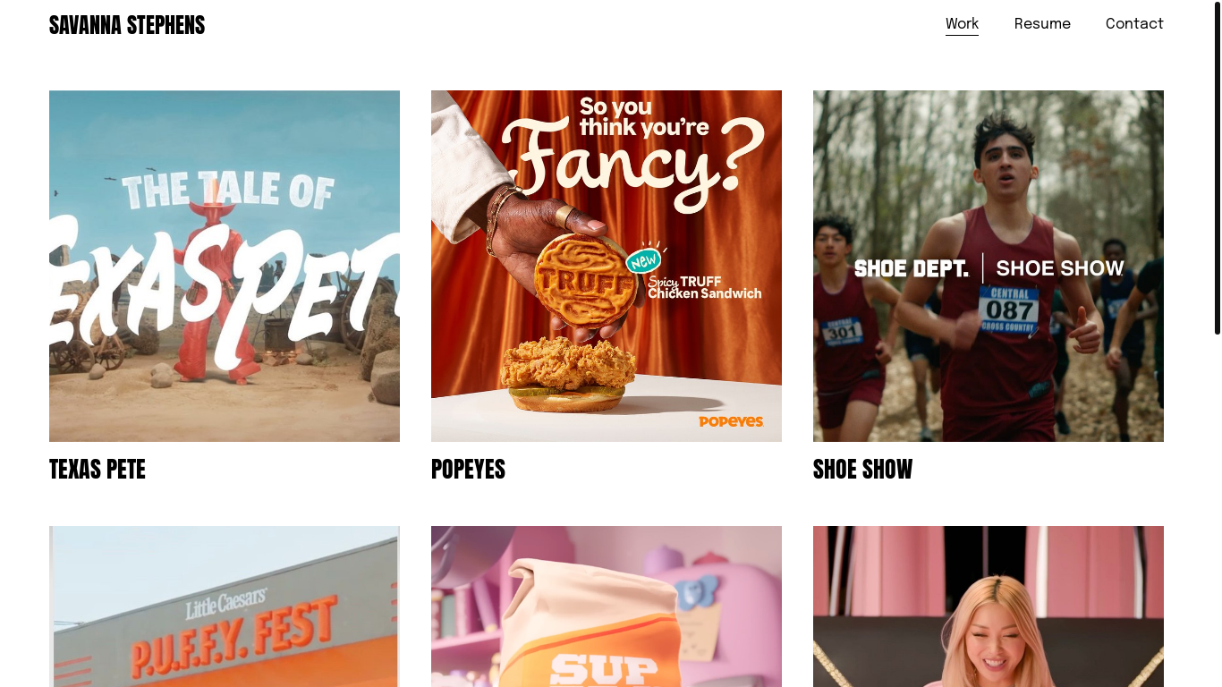website screenshot of https://savannastephens.com/