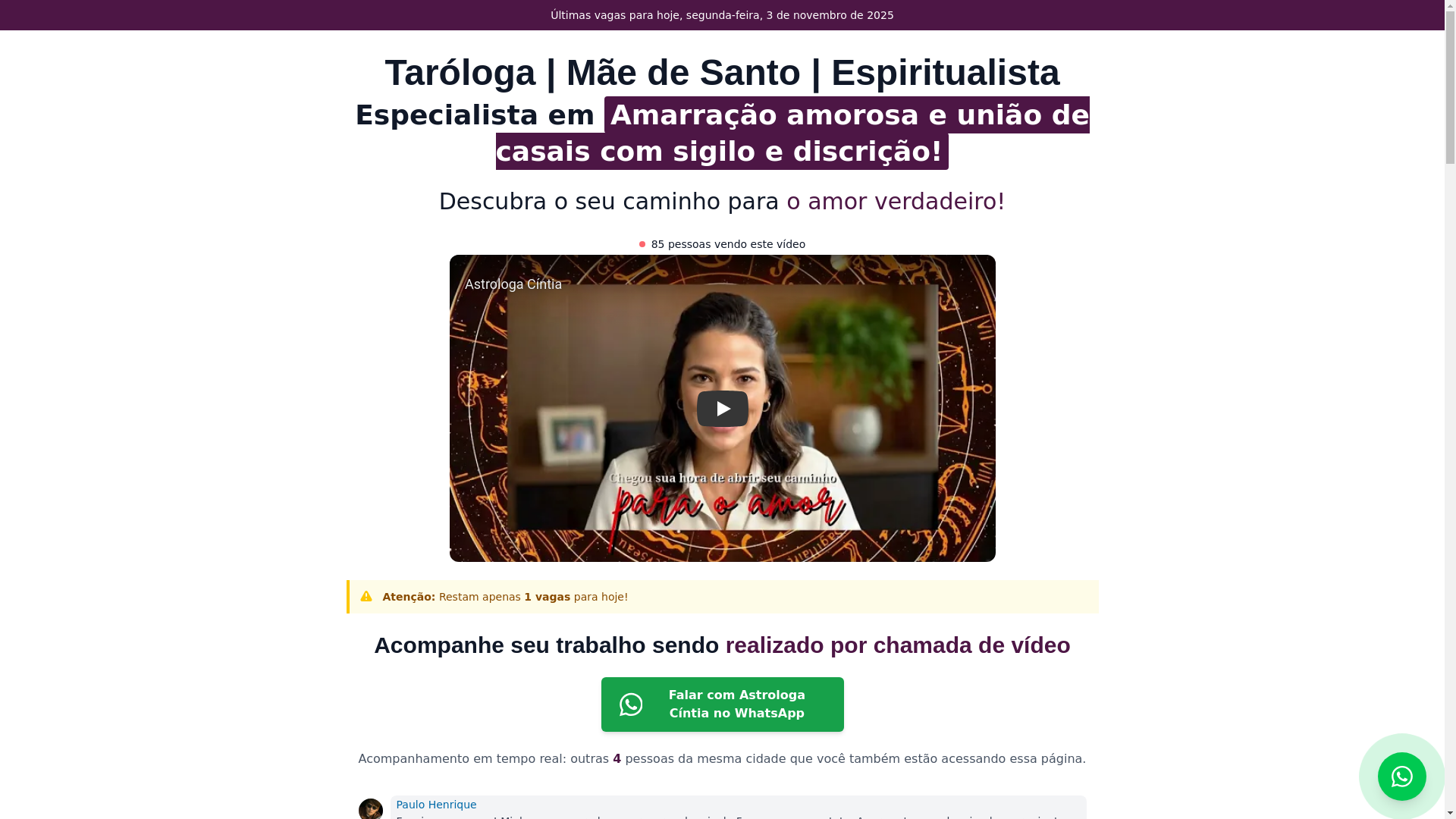 website screenshot of https://cintiaastrologa.com.br/