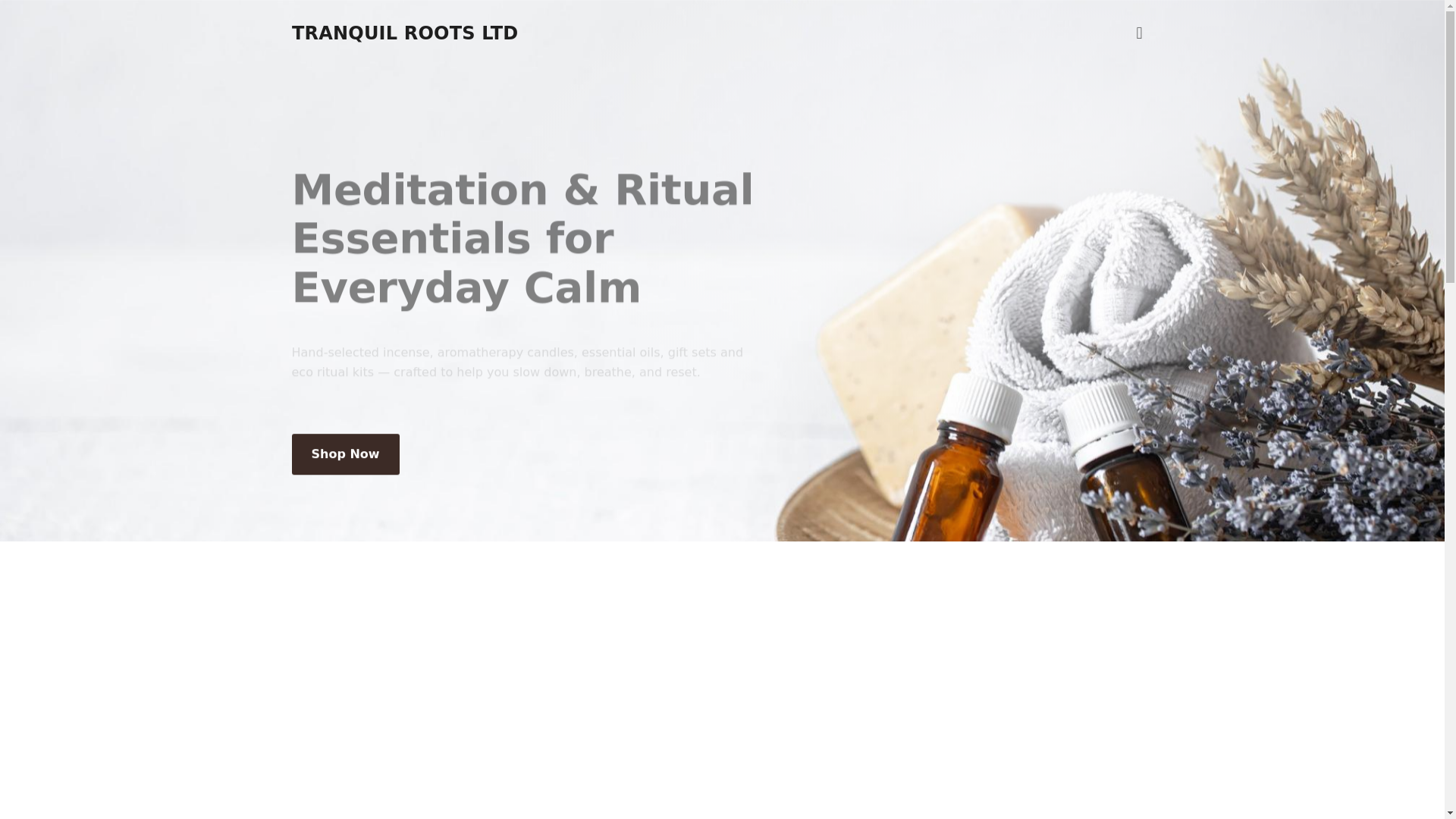 website screenshot of https://tranquilrootsltd.com/