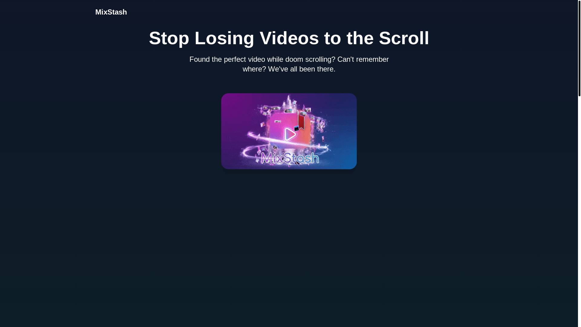 website screenshot of https://mixstash-teaser.pages.dev/