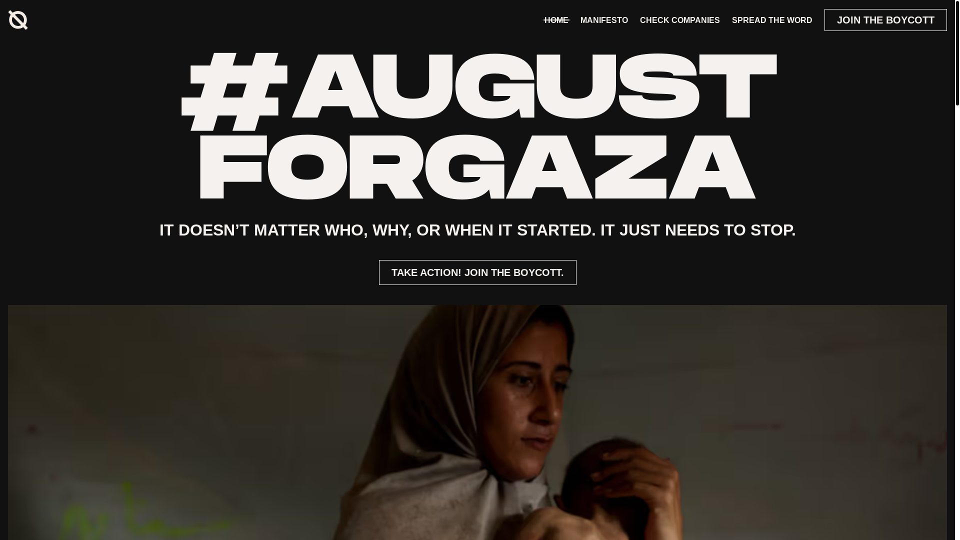 website screenshot of https://august-for-gaza.pages.dev/