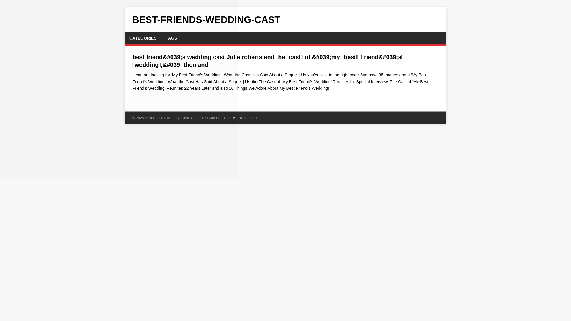 website screenshot of https://best-friends-wedding-cast.pages.dev/