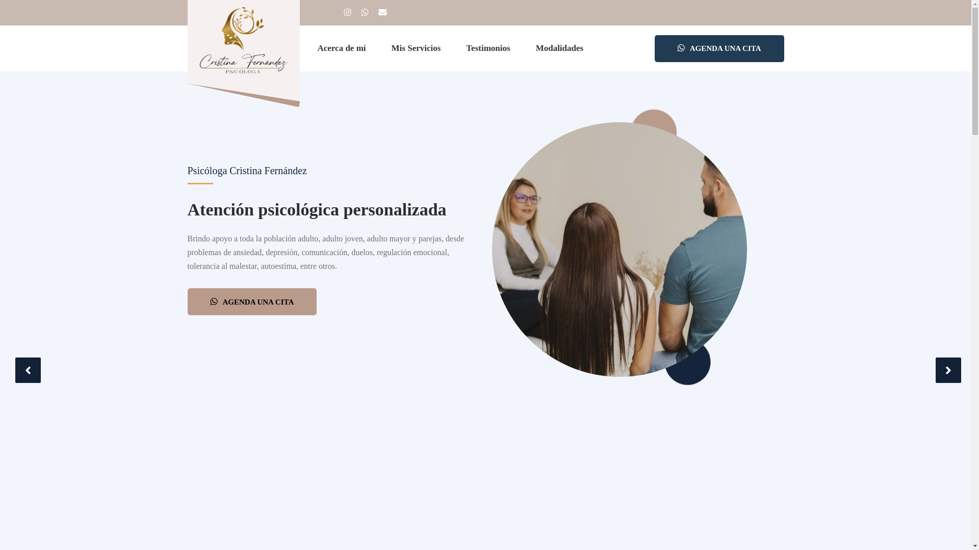 website screenshot of https://psicocristina.com/