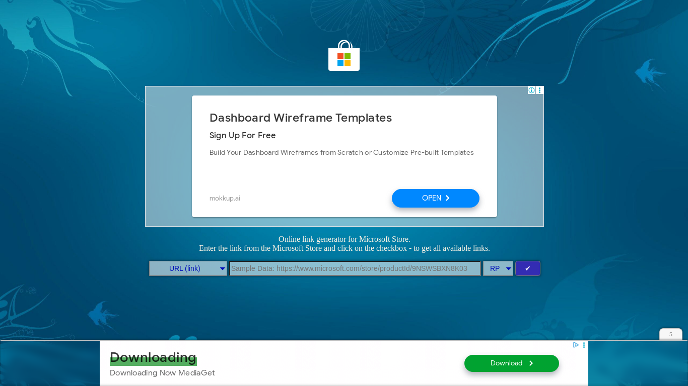 website screenshot of https://store.rg-adguard.net/