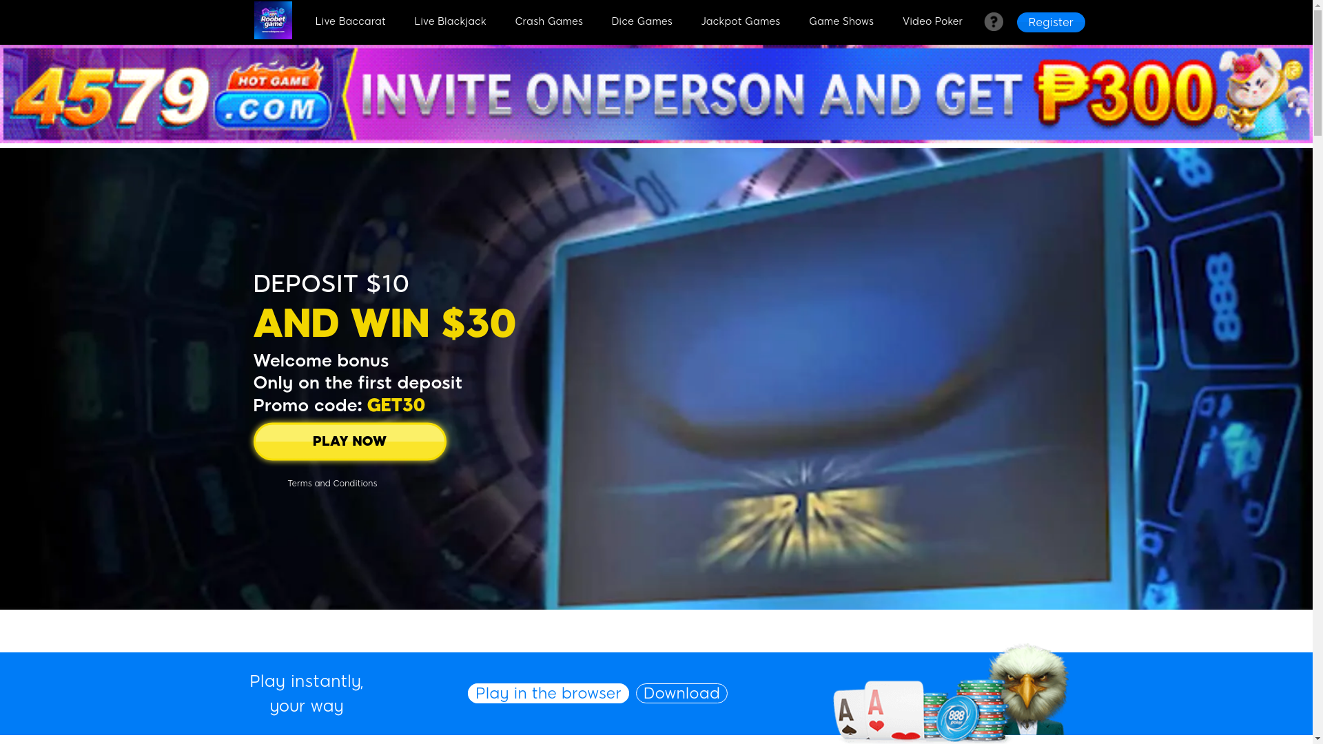 website screenshot of https://wwwroobetgame.com/