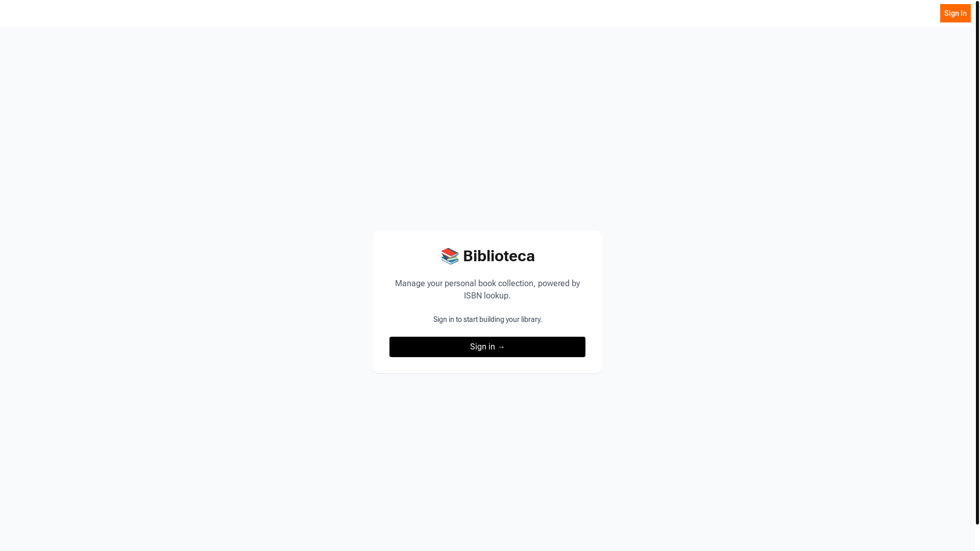 website screenshot of https://bibloteca.dev/