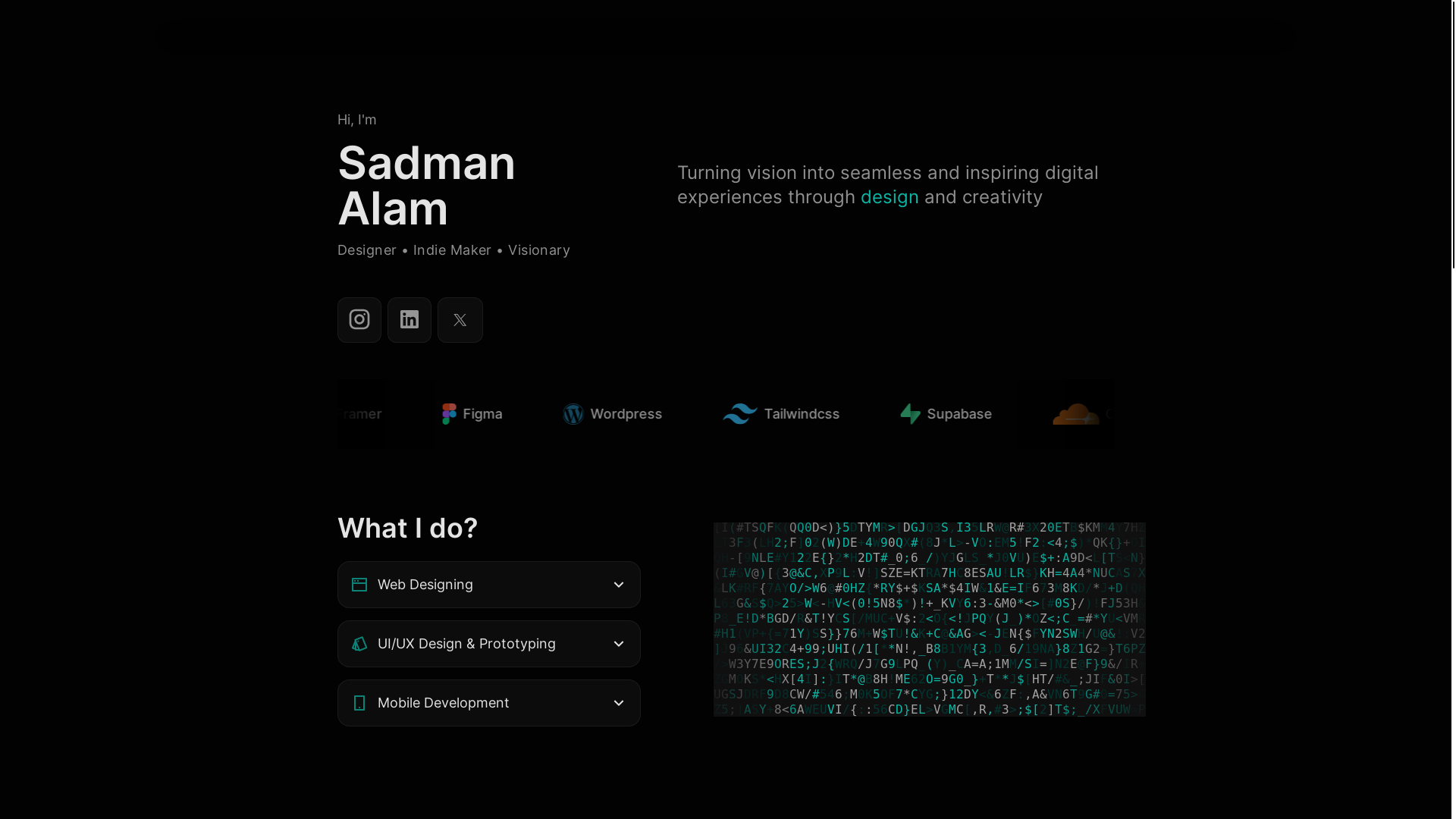 website screenshot of https://sadmanalam-portfolio.pages.dev/