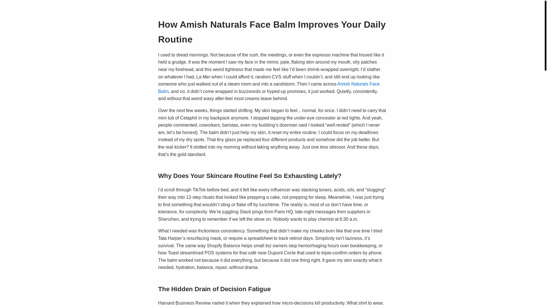 website screenshot of https://amish-naturals-face-balm.pages.dev/