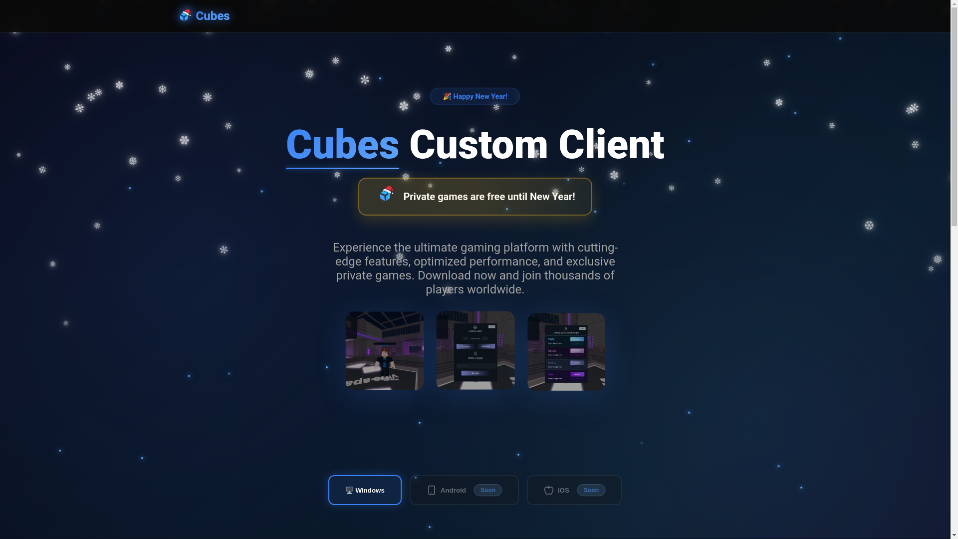 website screenshot of https://cubesclient.netlify.app/
