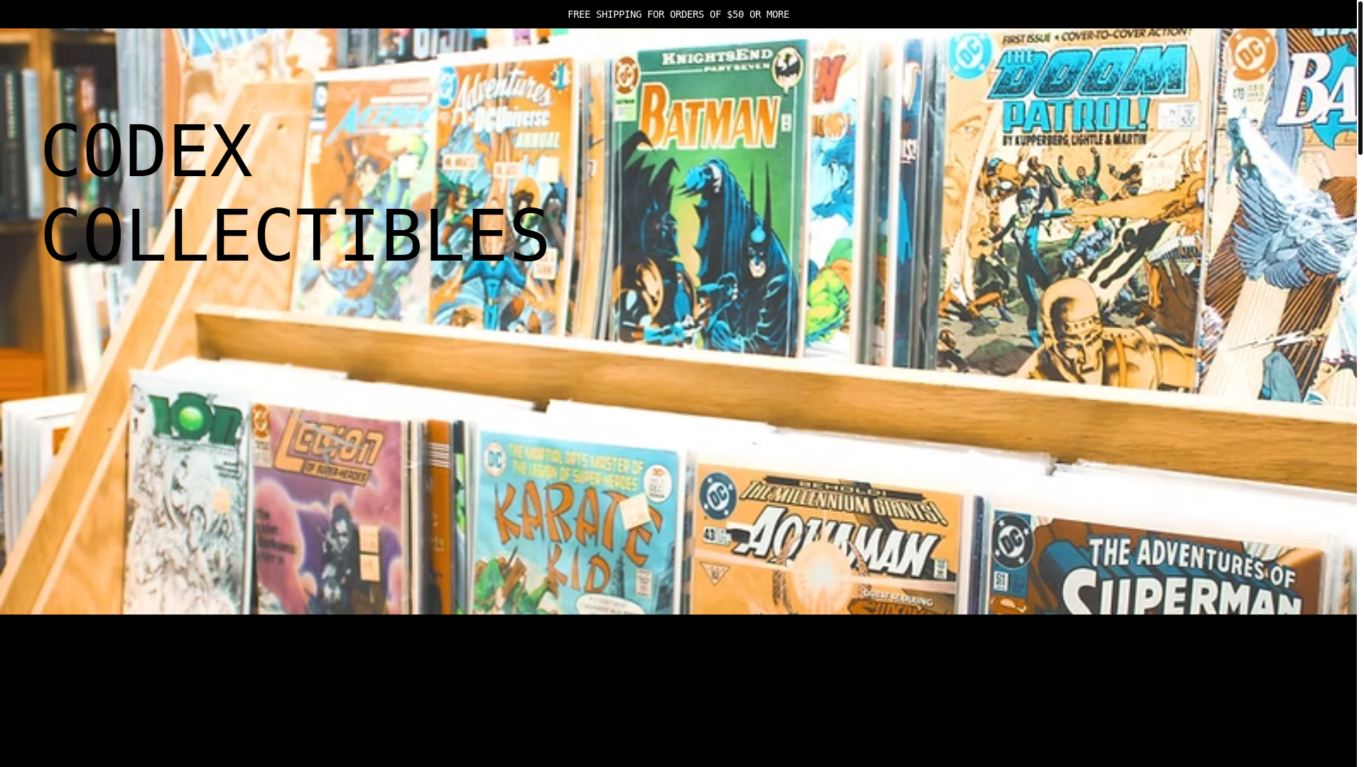 website screenshot of https://codexcollectibles.com/