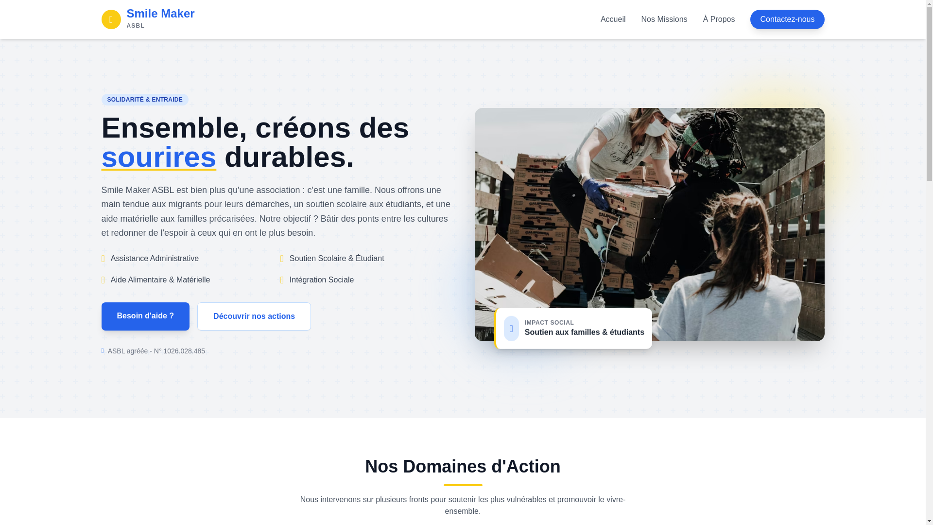 website screenshot of https://smile-maker.org/