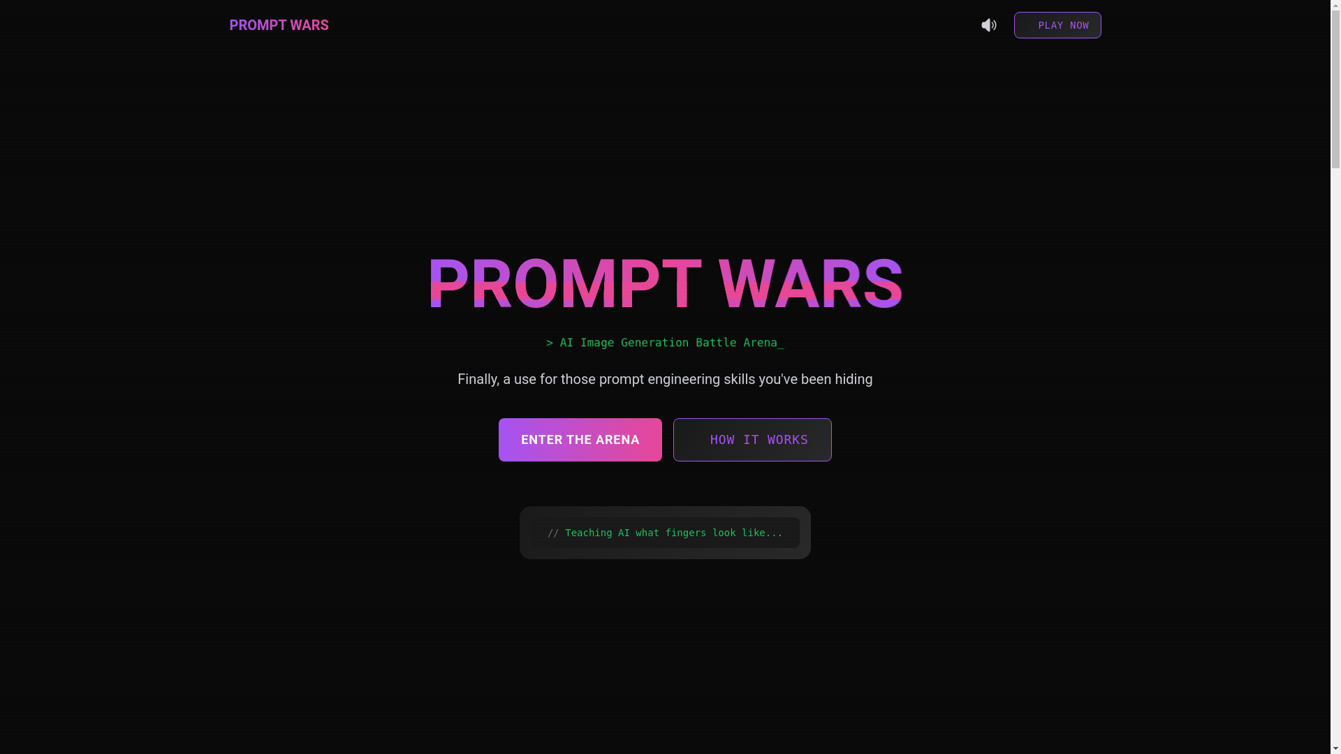 website screenshot of https://promptwars.app/