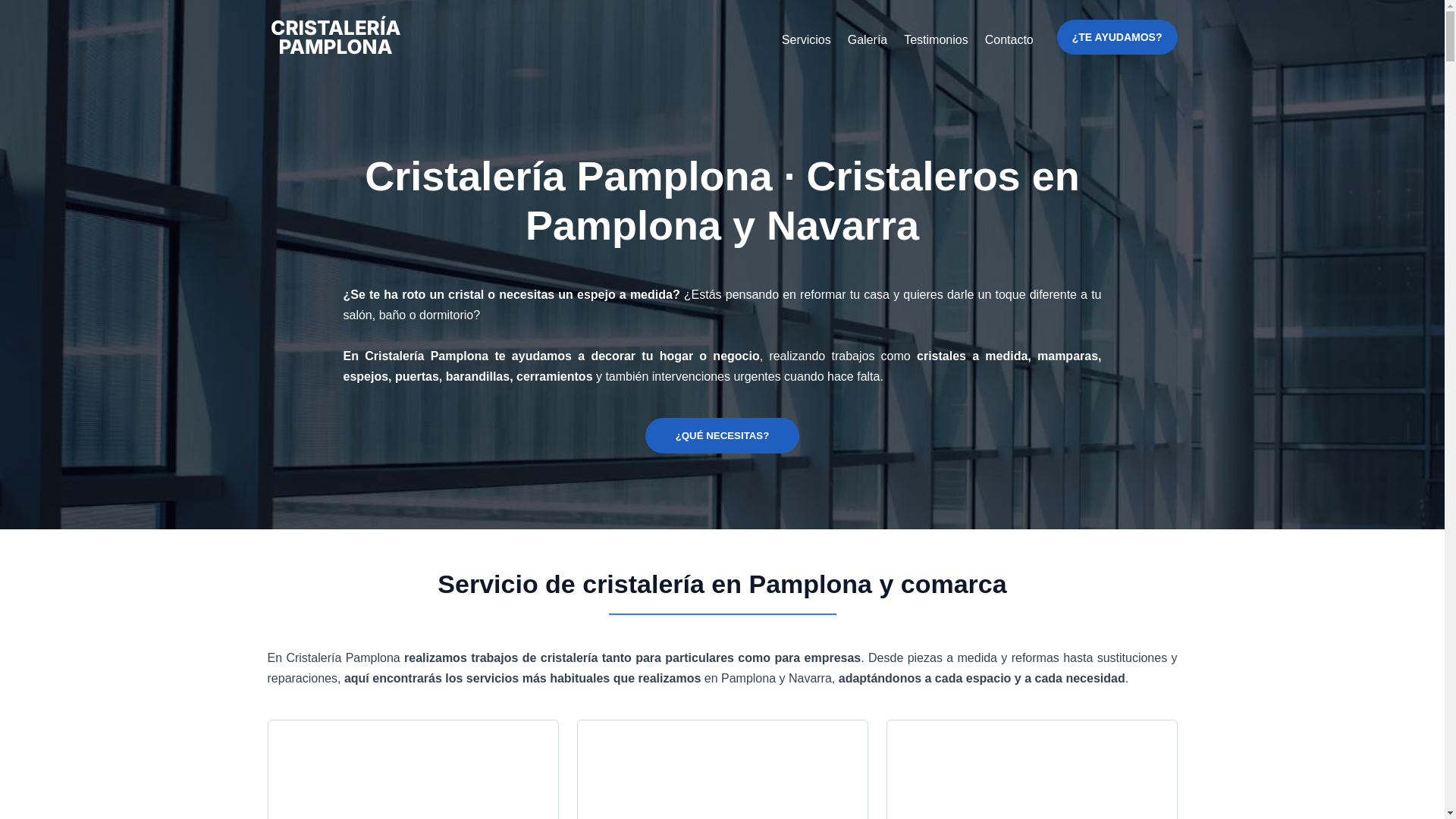 website screenshot of https://cristaleriapamplona.es/