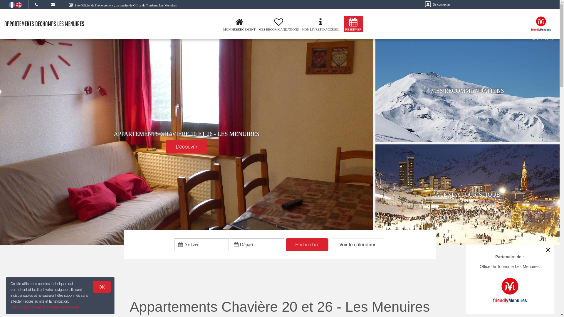 website screenshot of https://appartement-dechamps-lesmenuires.fr/