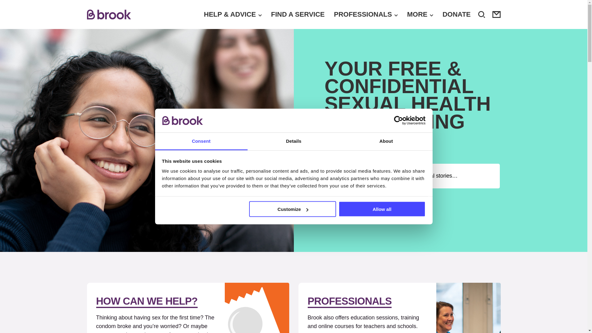 website screenshot of https://www.brook.org.uk/