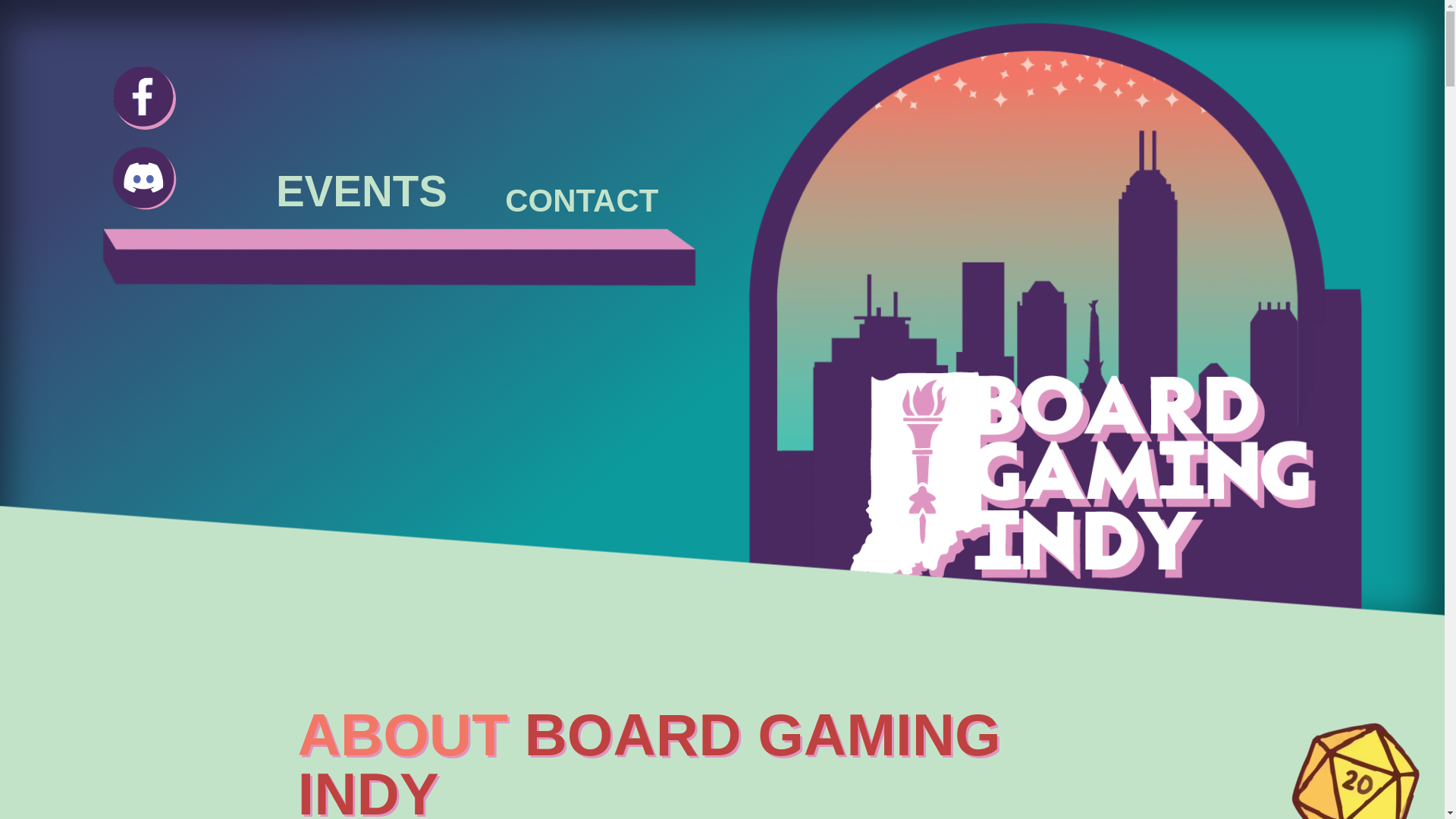 website screenshot of https://boardgamingindy.org/