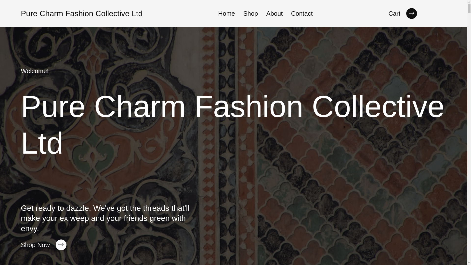 website screenshot of https://purecharmfash.shop/