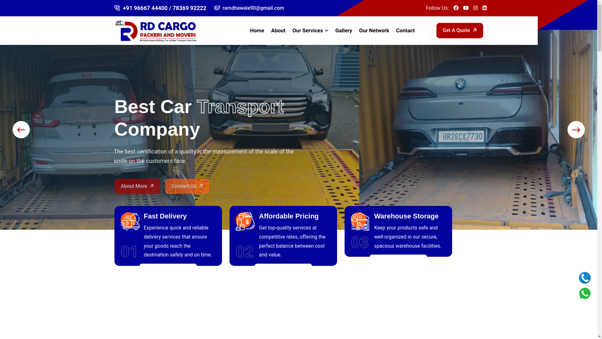 website screenshot of https://rdcargomoverspackers.com/