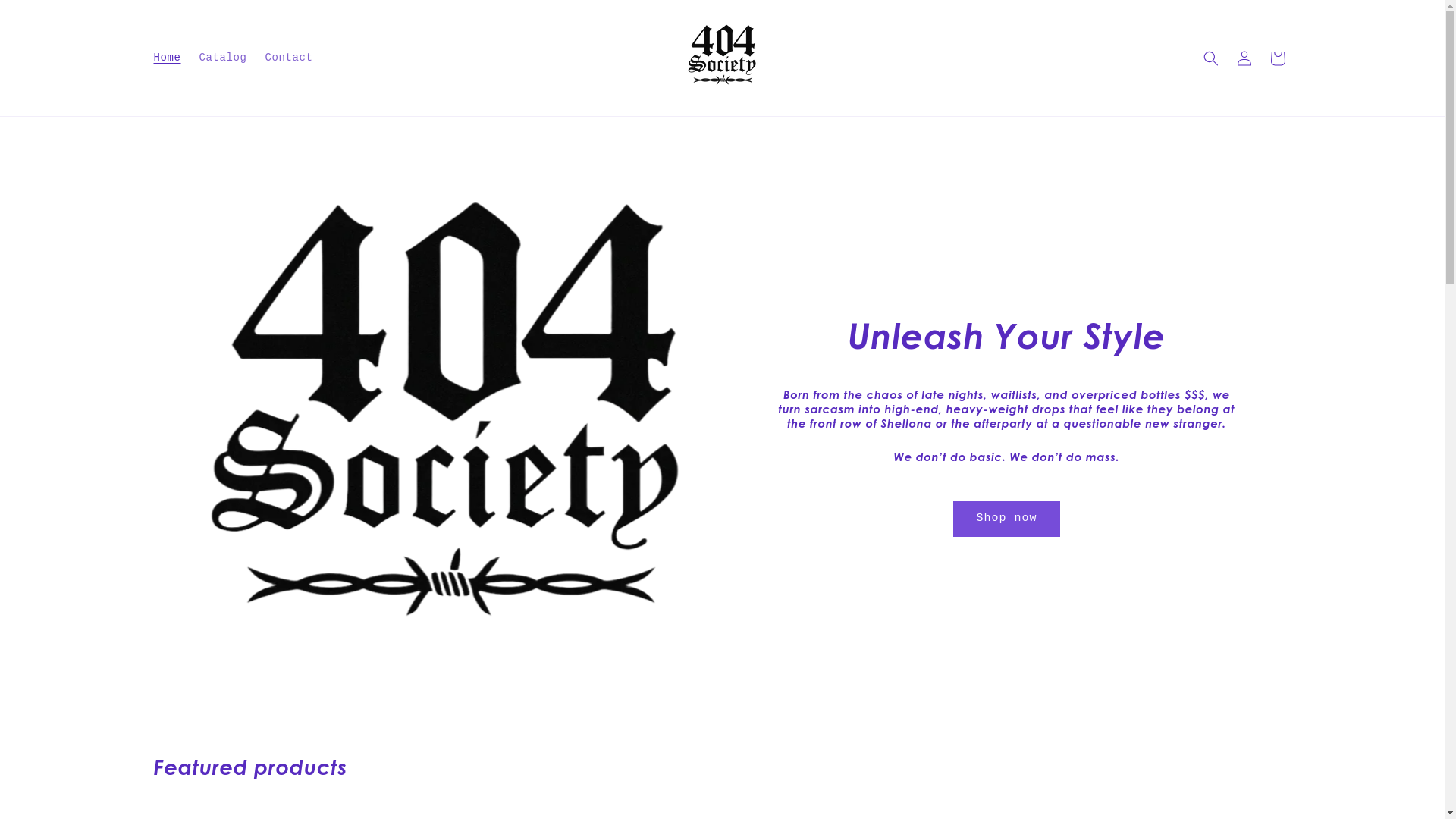 website screenshot of https://404societyunleashed.com/