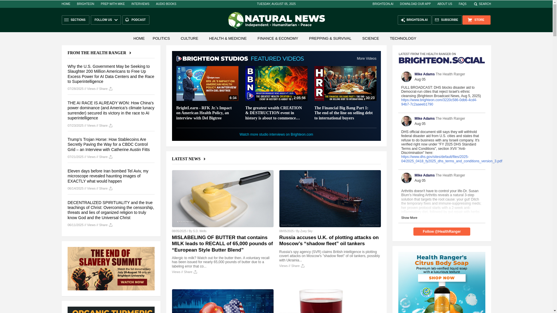 website screenshot of https://www.naturalnews.com/
